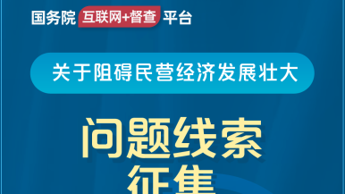 好痒想要流水操国务院“互联网+督查”平台公开征集阻碍民营经济发展壮大问题线索